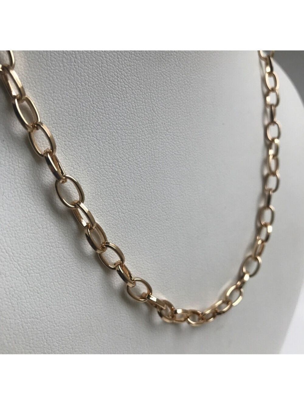 Gold-tone Oval Chain Link Necklace 17" -20.75"